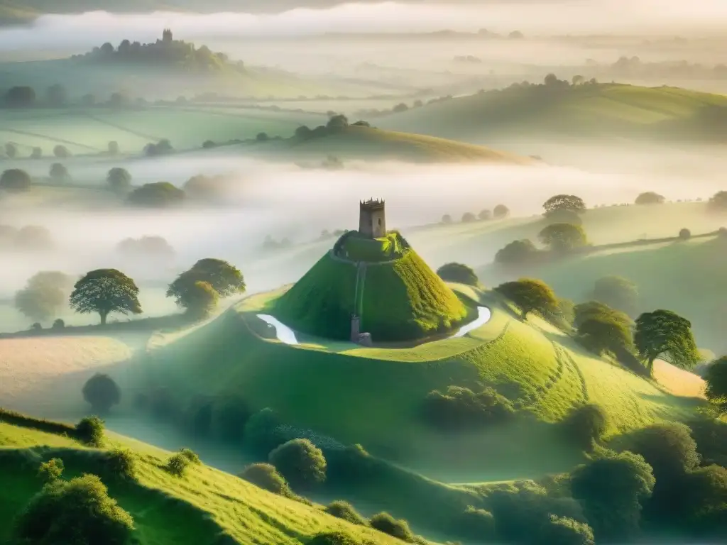 El enigmático Santo Grial reposa sobre un altar de piedra en Glastonbury Tor, rodeado de misterios celtas y leyendas artúricas