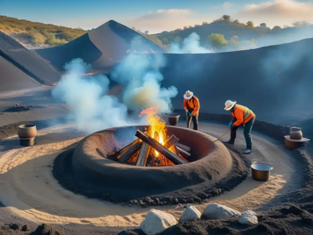 Equipo de arqueólogos excavando antiguas fogatas, revelando pistas sobre el uso del fuego en civilizaciones