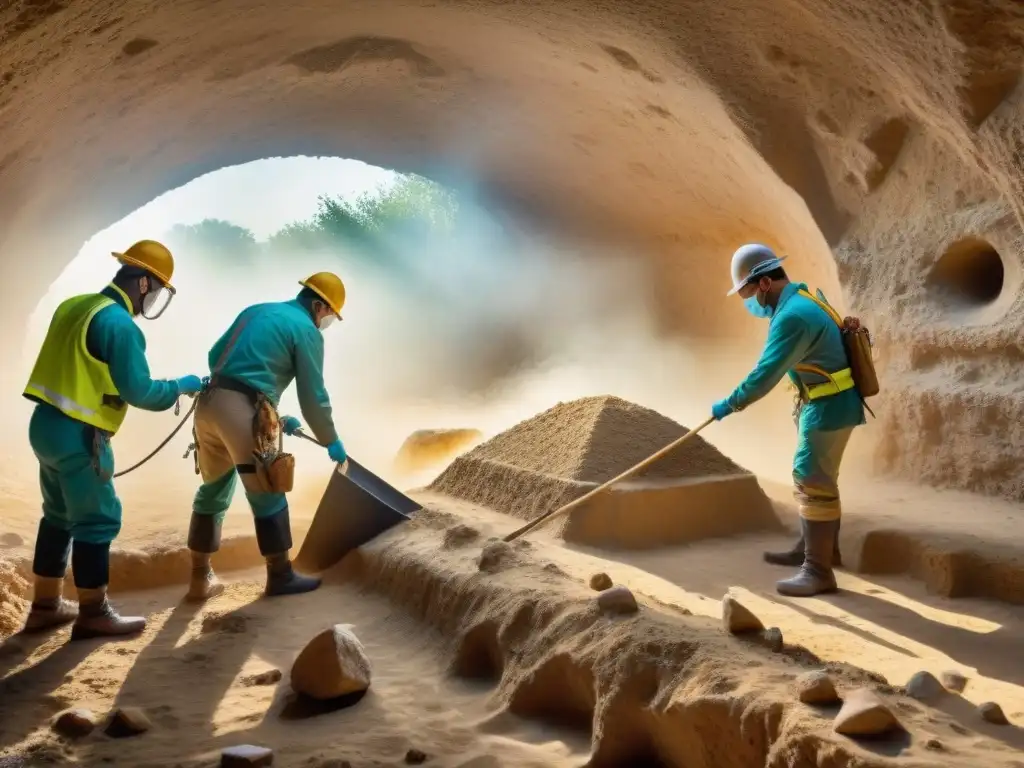 Equipo de arqueólogos excavando la Tumba de los Reyes en Chipre, revelando secretos milenarios