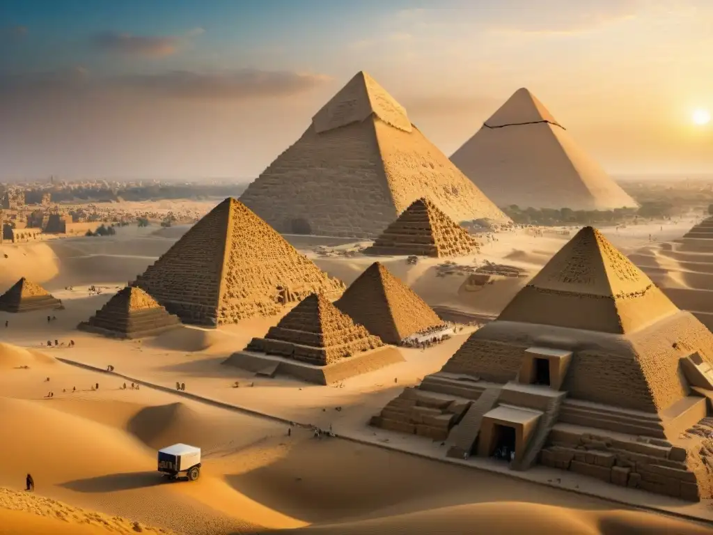 Equipo de expertos utilizando tecnología 3D para mapear las Pirámides de Giza