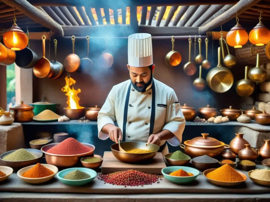 Escena detallada de cocina en civilización antigua