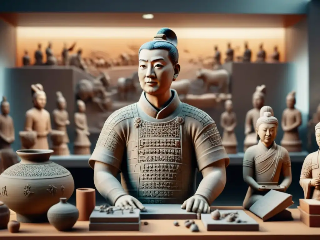 Un escultor contemporáneo crea una obra inspirada en los detalles de los Guerreros de Terracota, fusionando historia y creatividad