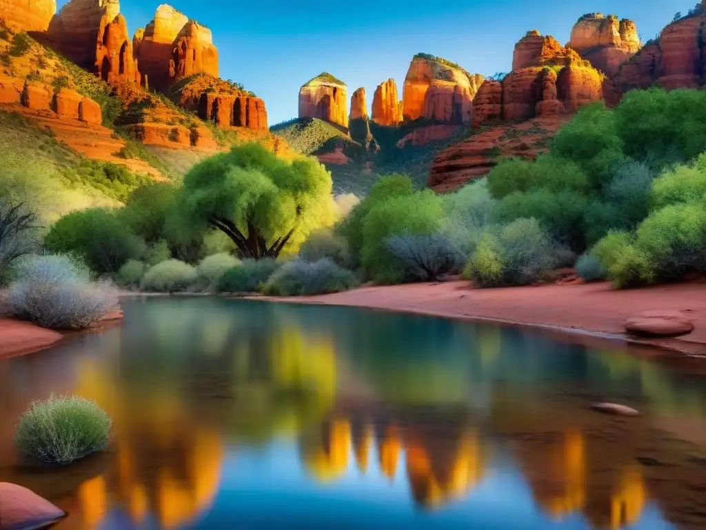 Espectacular amanecer sobre Cathedral Rock en Sedona, Arizona, con vórtices energéticos