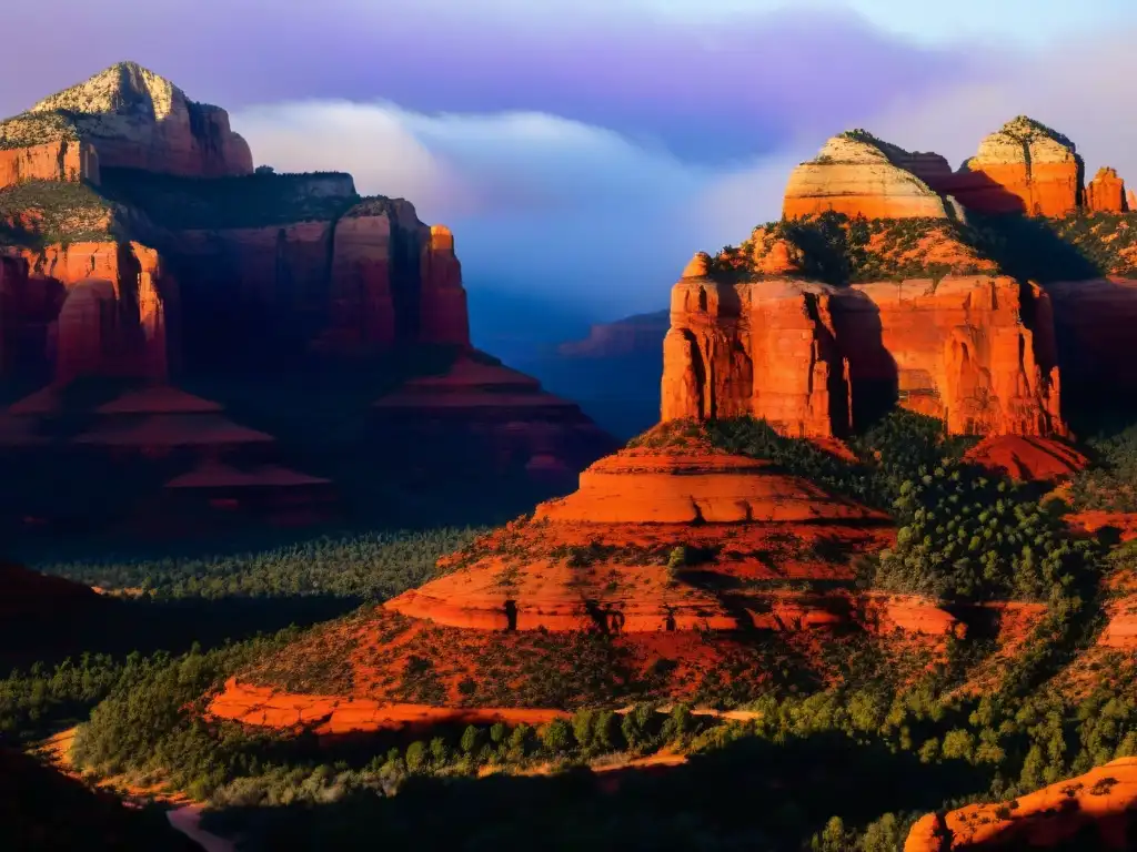 Esplendor en vórtices energéticos Sedona iluminación sobre Bell Rock al atardecer