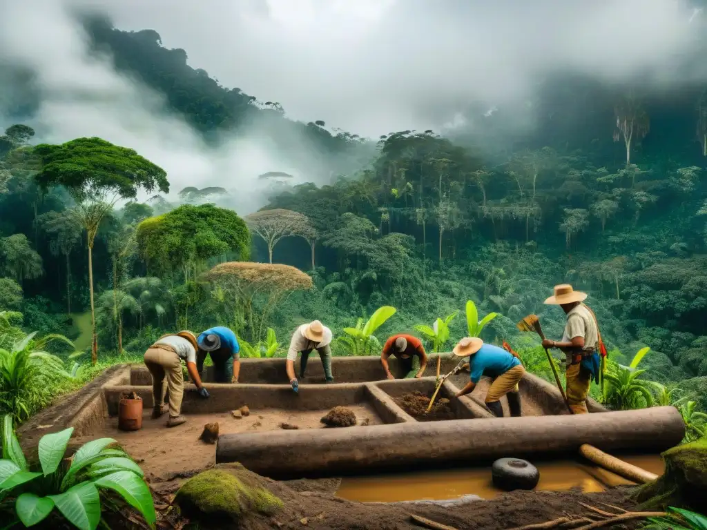 Excavación arqueológica en la selva del Amazonas, revelando misterios de las legendarias guerreras