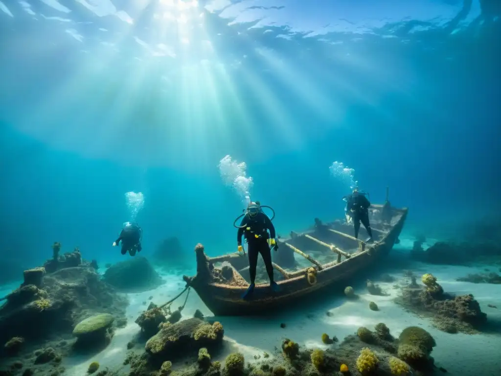 Exploración de artefactos antiguos descubiertos en el fondo marino