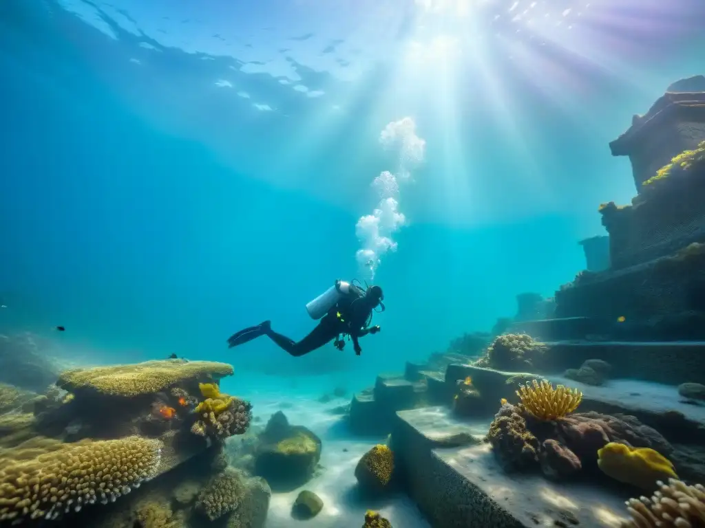 Exploración de misteriosas ciudades sumergidas por arqueólogos bajo el mar