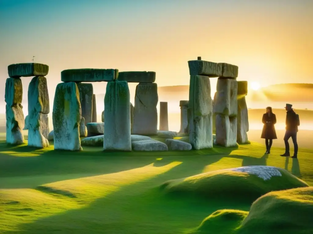 Exploración de los secretos ancestrales de Stonehenge en la misteriosa luz del amanecer