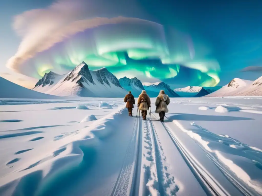 Exploradores eslavos en travesía por el Ártico, mostrando la fuerza de las civilizaciones en el extremo norte