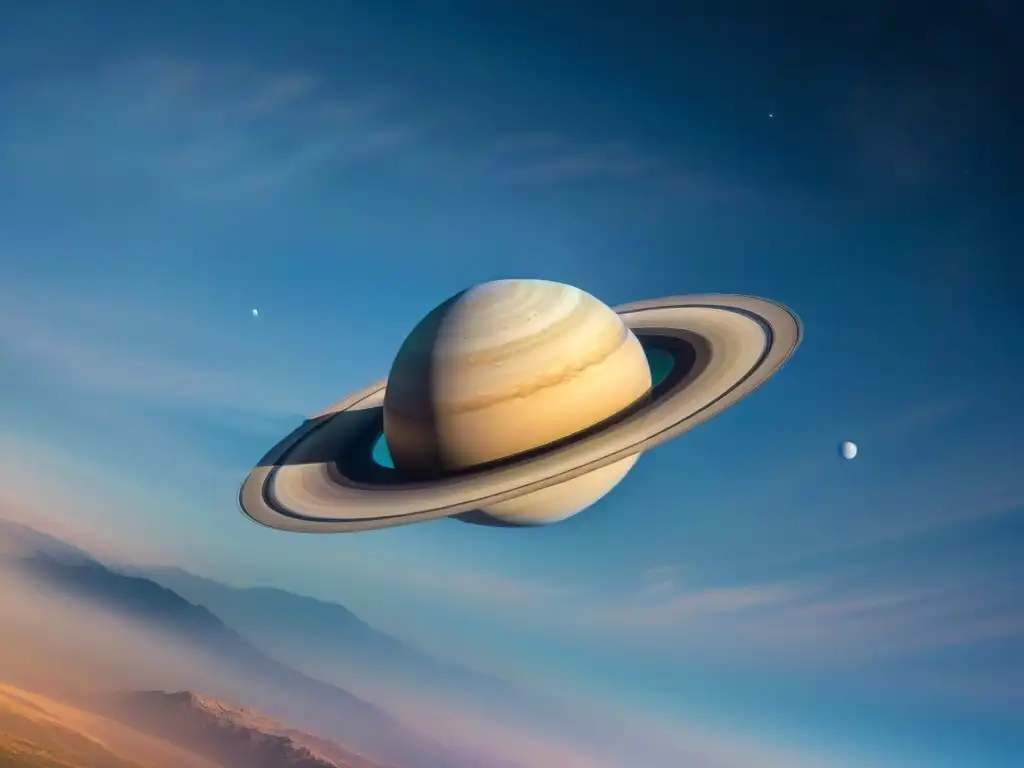 Un fascinante primer plano del majestuoso planeta Saturno, con sus anillos en detalle