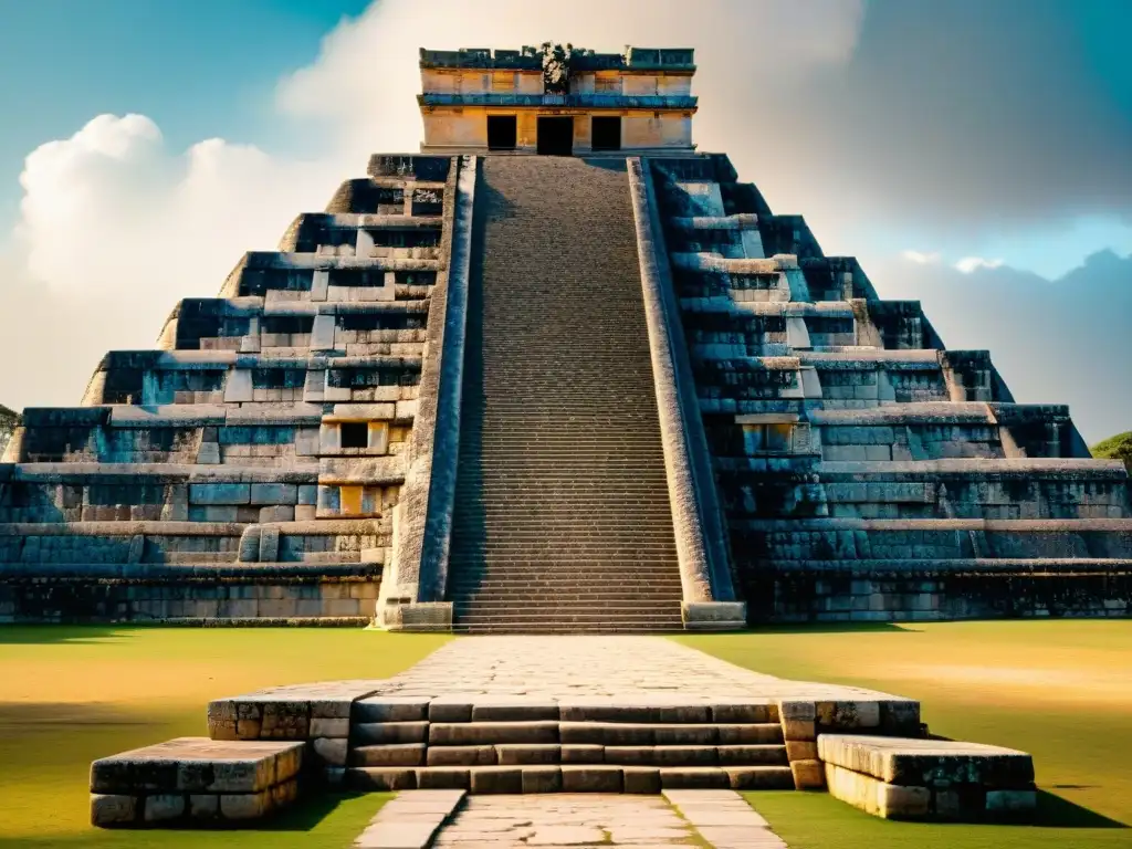 En el Festival de Kukulkan serpiente emplumada, la pirámide maya en Chichen Itza se llena de magia al atardecer