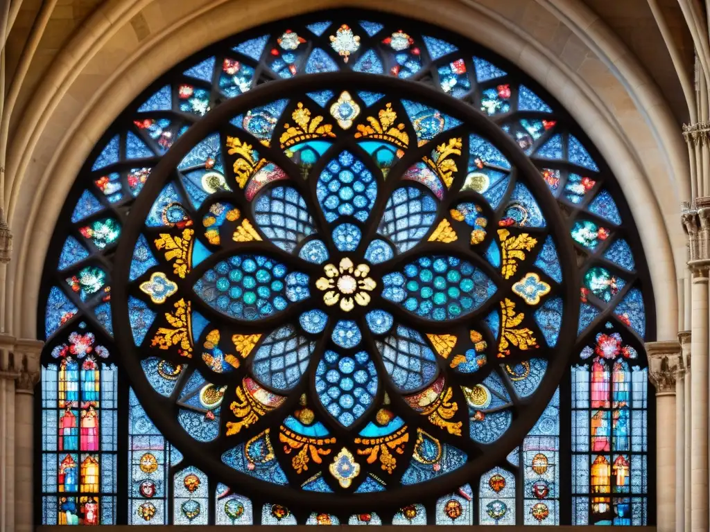 La Geometría Sagrada en la majestuosa rosa de Notre Dame, reflejando la esencia de la arquitectura gótica