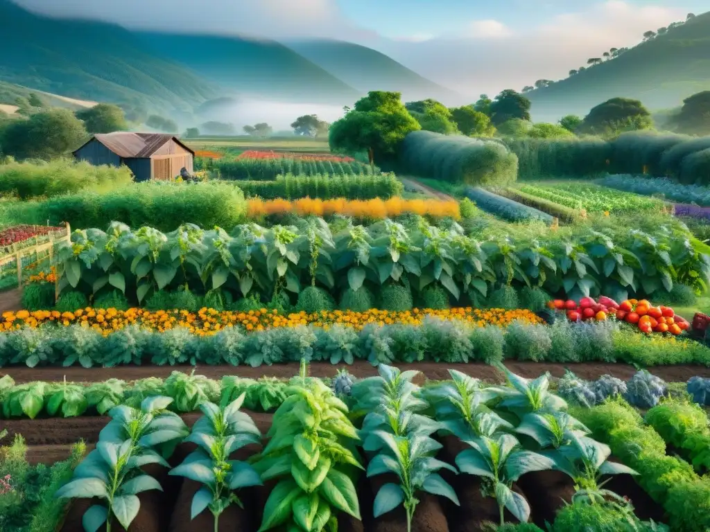 Permacultura en acción: tradición y modernidad en armonía Una granja en permacultura moderna muestra la armonía entre prácticas agrícolas antiguas y técnicas contemporáneas