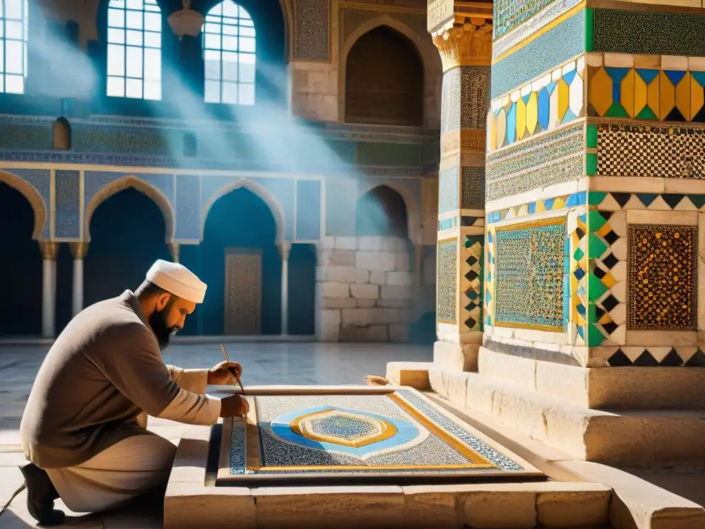 Hábiles artesanos restauran mosaicos en la Mezquita Al Aqsa, mostrando dedicación en cada detalle