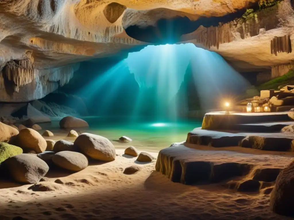 Explora la historia de la Gruta de las Maravillas en Aracena con esta imagen subterránea llena de misterio y belleza natural