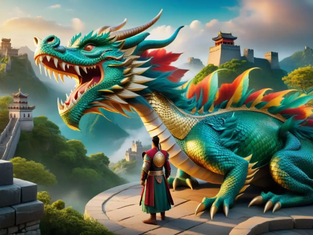 Una ilustración detallada de dragones de diferentes culturas alrededor del mundo