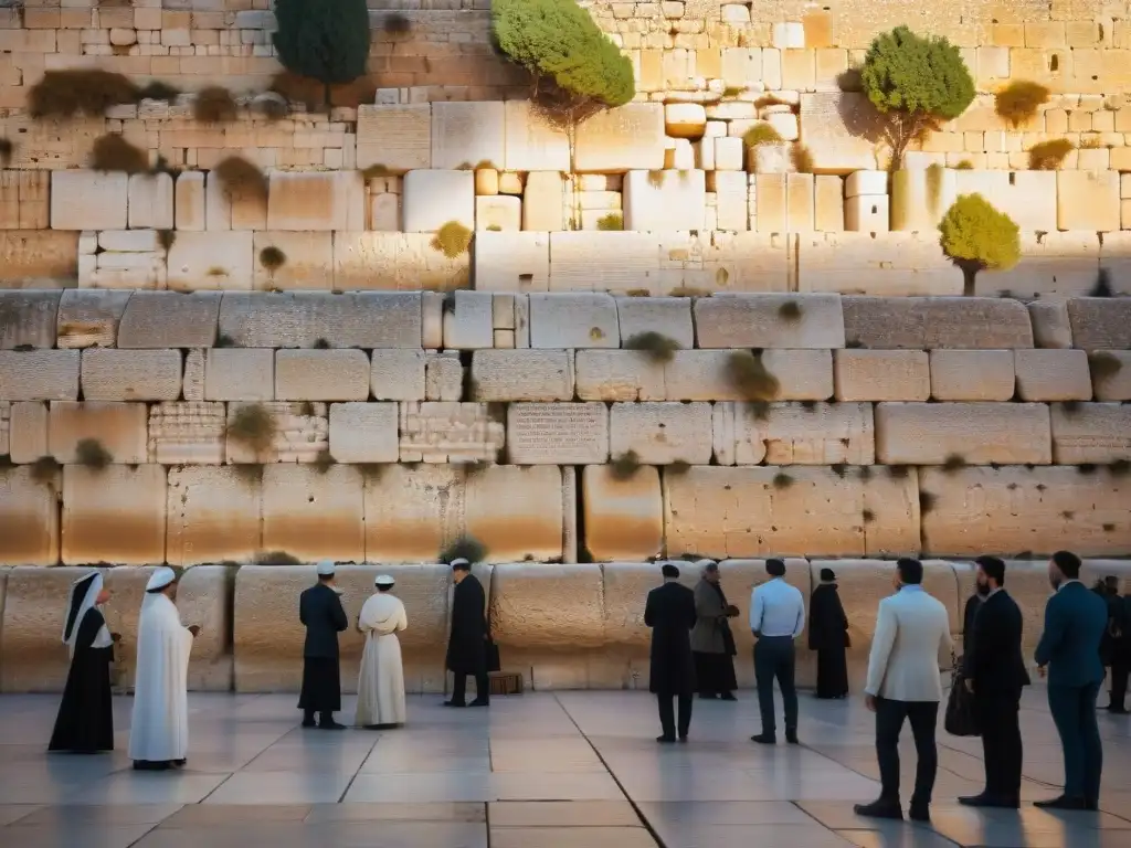 Imagen detallada del Muro de los Lamentos en Jerusalén, reflejando historia y espiritualidad en la ciudad sagrada misteriosa