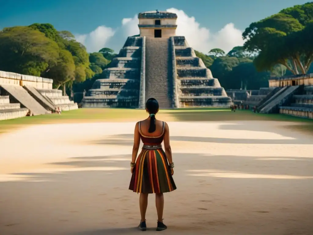 Impresionante juego de pelota mesoamericano en Chichen Itza, con detalles y estructuras imponentes