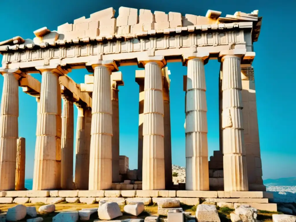 Impresionante Parthenon en Atenas, Grecia, resaltando la filosofía griega en pensamiento contemporáneo