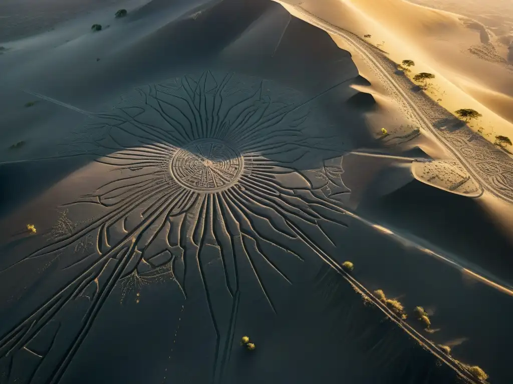 Increíble vista aérea de las misteriosas líneas Nazca revelando su ingeniería y mensaje en el desierto