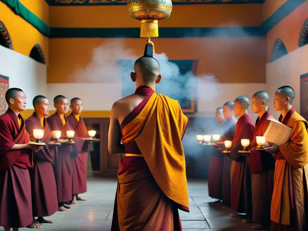 Iniciaciones místicas en el Tibet: Monjes tibetanos realizan ritual ancestral bajo la luz de velas en monasterio