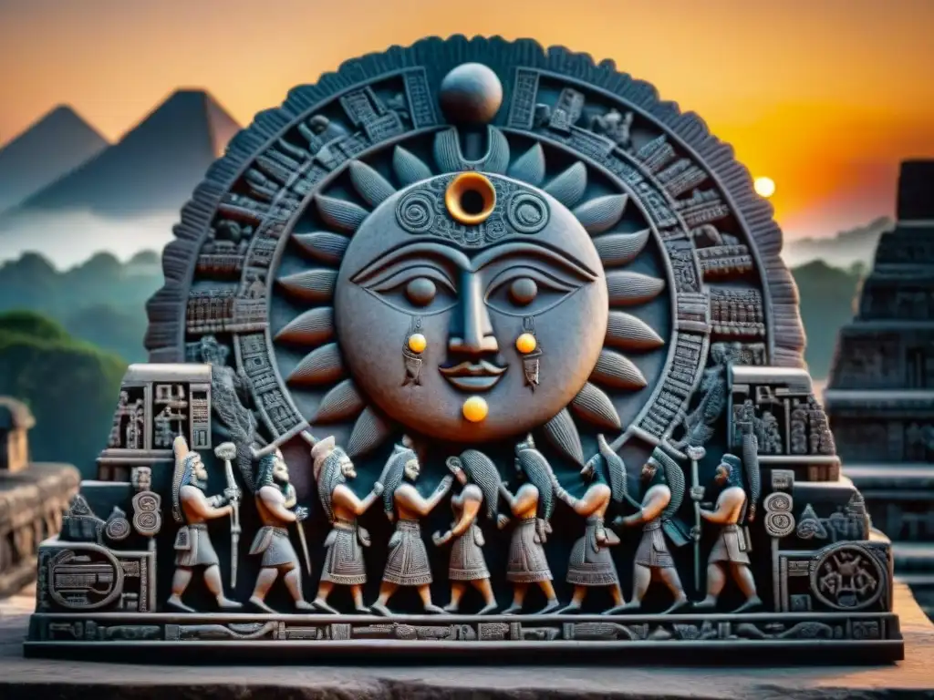 Intrincada escultura maya de un eclipse solar y su significado en civilizaciones antiguas