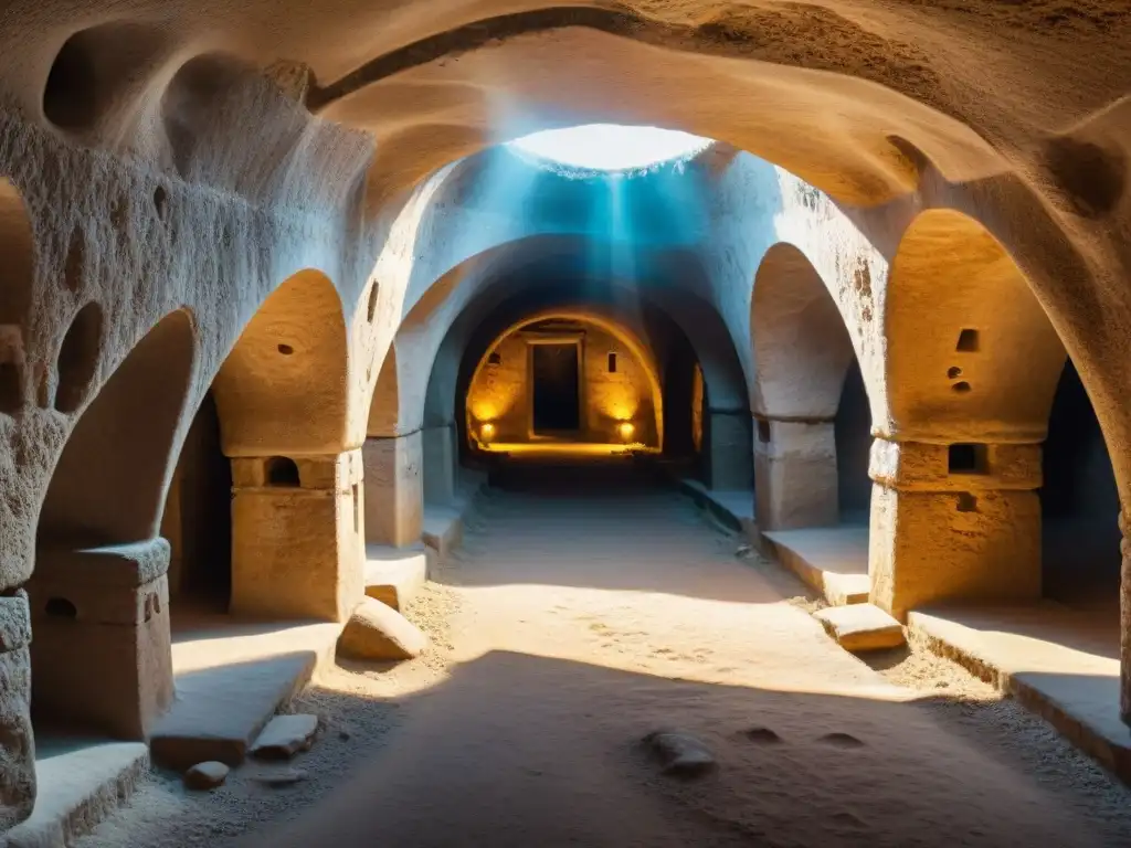 Explora las intrincadas cámaras y túneles de la antigua ciudad subterránea de Derinkuyu en Capadocia, Turquía