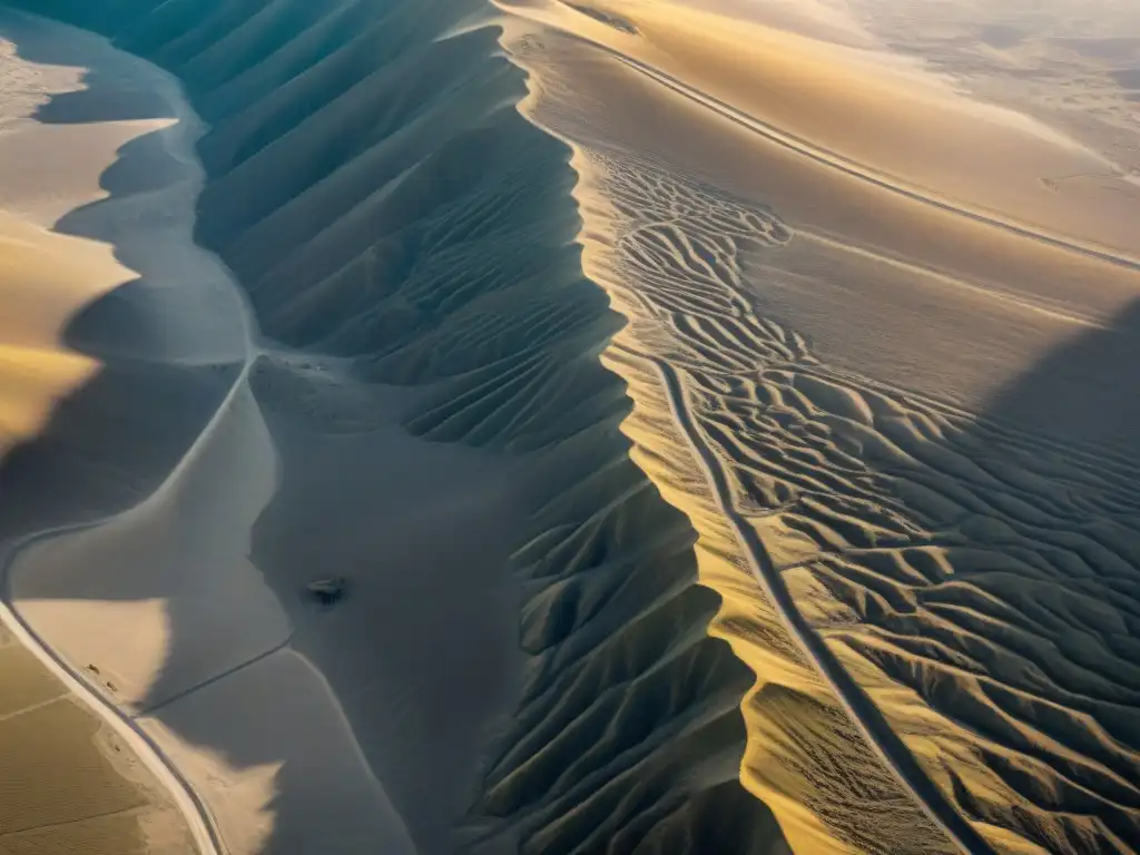 Intrincados geoglifos de las misteriosas Líneas de Nazca, con sus figuras de colibrí, araña y mono