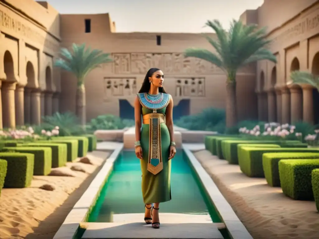 Jardines antiguos de Egipto: exuberante oasis de tranquilidad y belleza entre estatuas y muros adornados