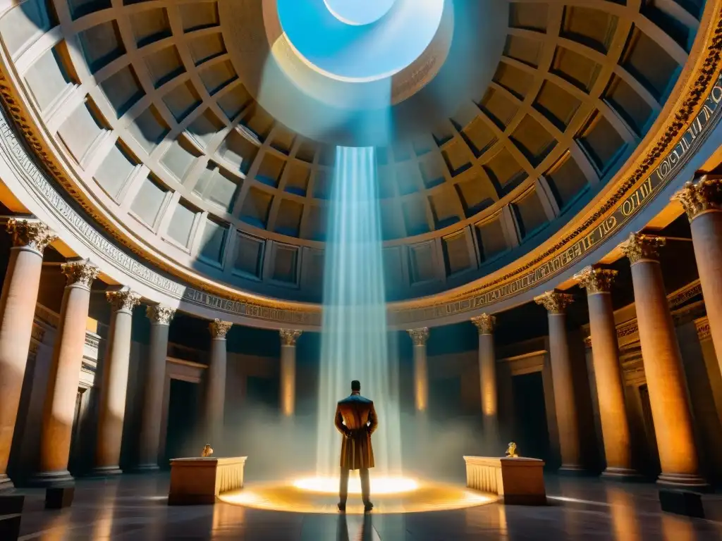 La luz celestial ilumina el Panteón de Roma, creando efectos lumínicos en arquitectura antigua