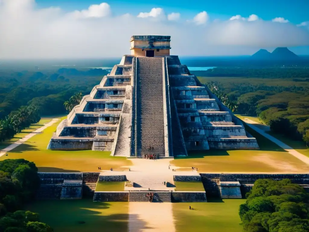 Magia ancestral: geometría sagrada en arquitectura antigua del Templo de Kukulcán en Chichén Itzá