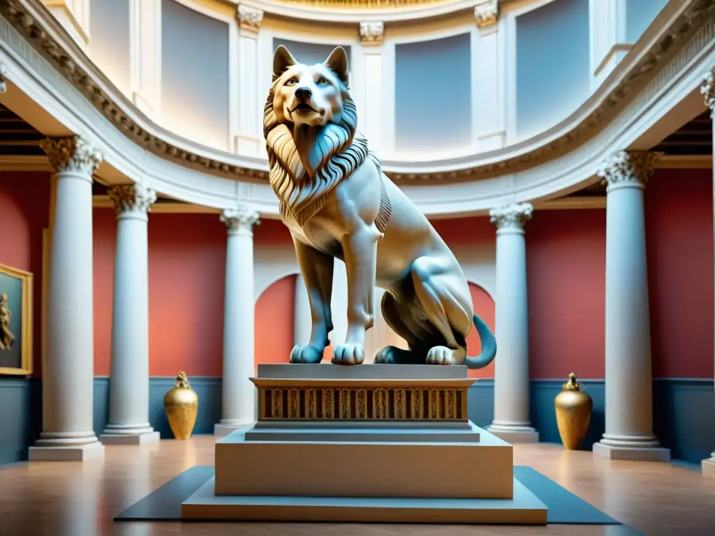 La majestuosa Lupa Capitolina amamantando a Romulo y Remo en los Museos Capitolinos de Roma