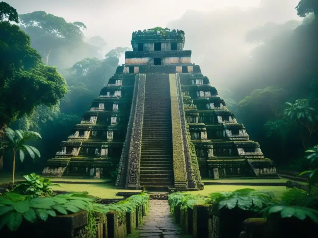Descubre la majestuosidad de un templo maya en la selva, rodeado de misterio y belleza