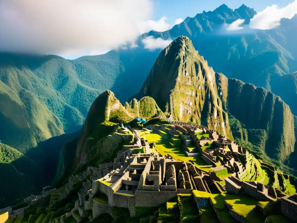 Explora la majestuosidad del Templo del Sol en Machu Picchu, reflejando la perfección de las culturas solares antiguas templos