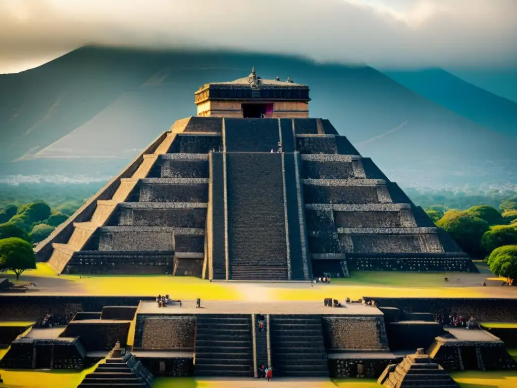 La majestuosidad de Teotihuacán: detallada vista de la Pirámide del Sol, donde hombres convierten dioses en piedra