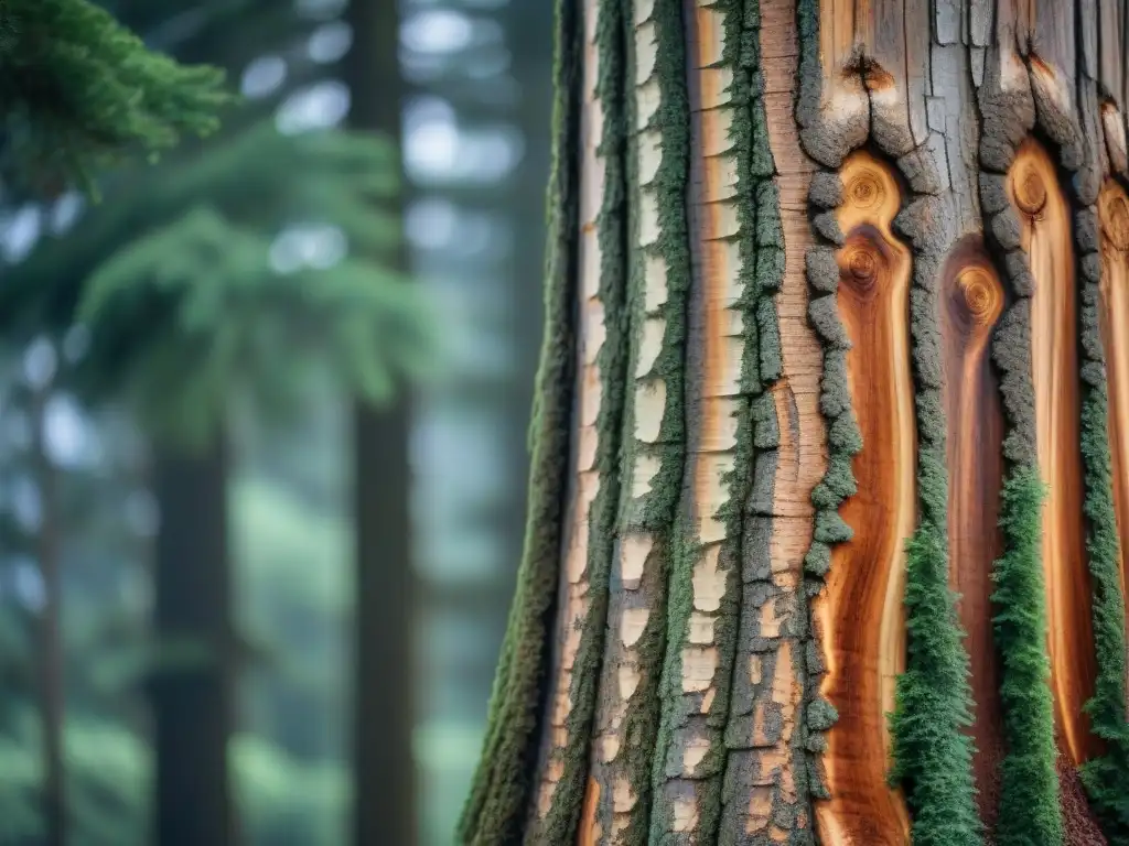 La majestuosidad del tronco de cedro, símbolo de fuerza y conexión espiritual con la naturaleza