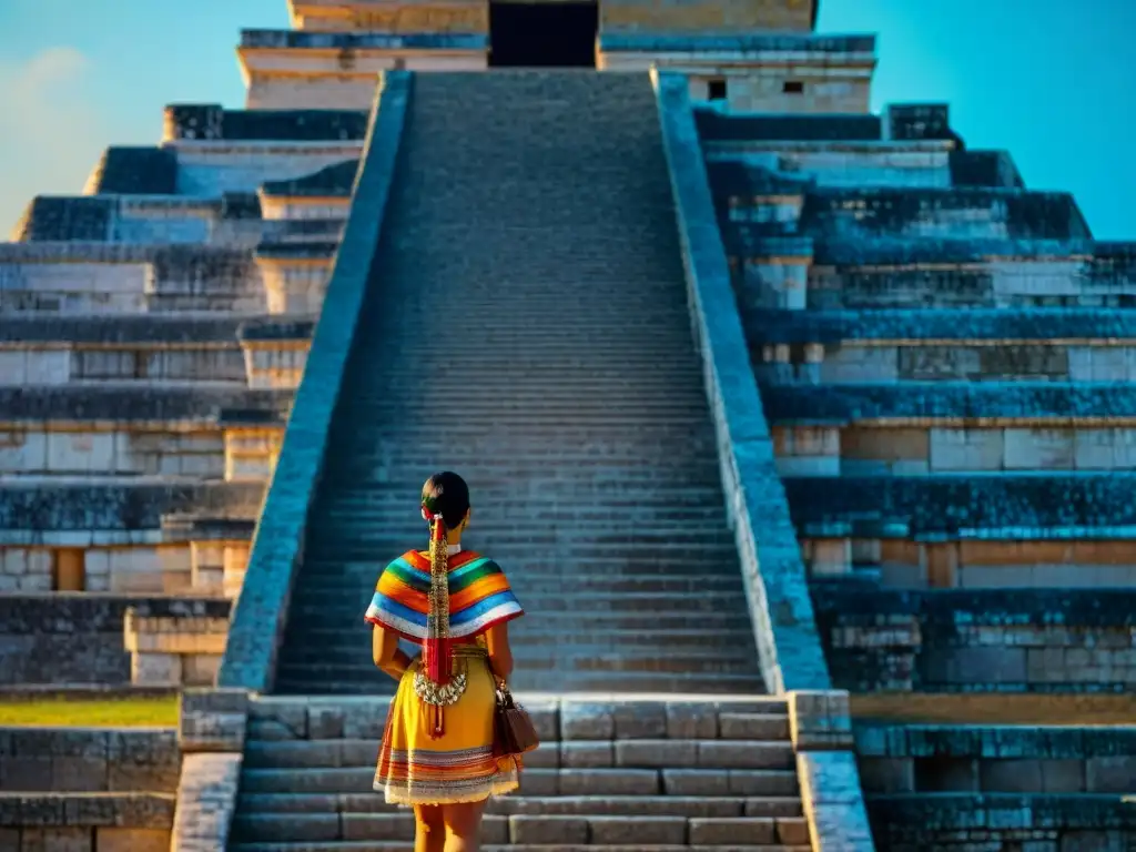 Majestuoso templo de Kukulkán en Chichén Itzá, México