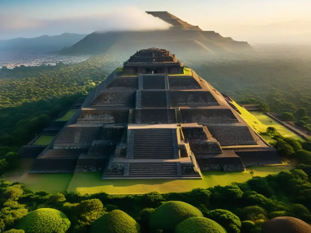 Majestuosos misteriosos orígenes Teotihuacán Ciudad Dioses emerge entre la niebla al amanecer