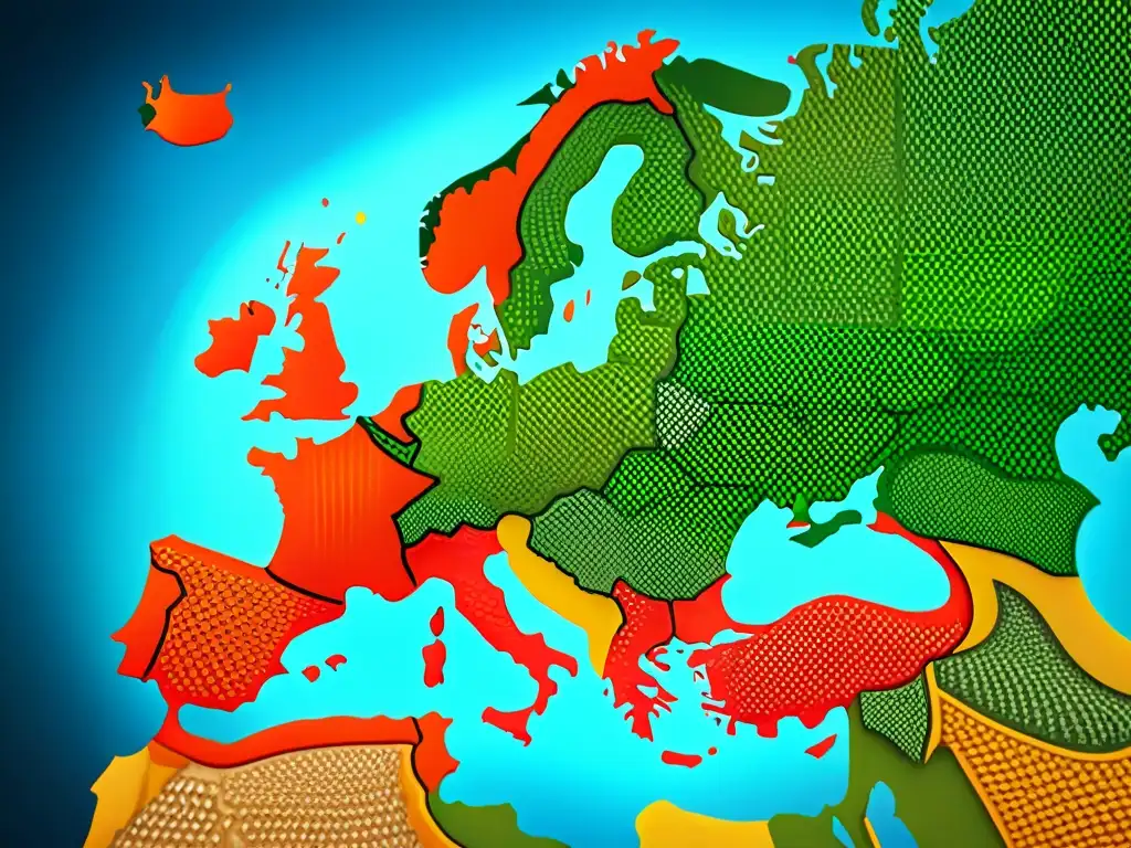 Mapa detallado de Europa con intrincados patrones celtas, revelando sus misteriosos orígenes