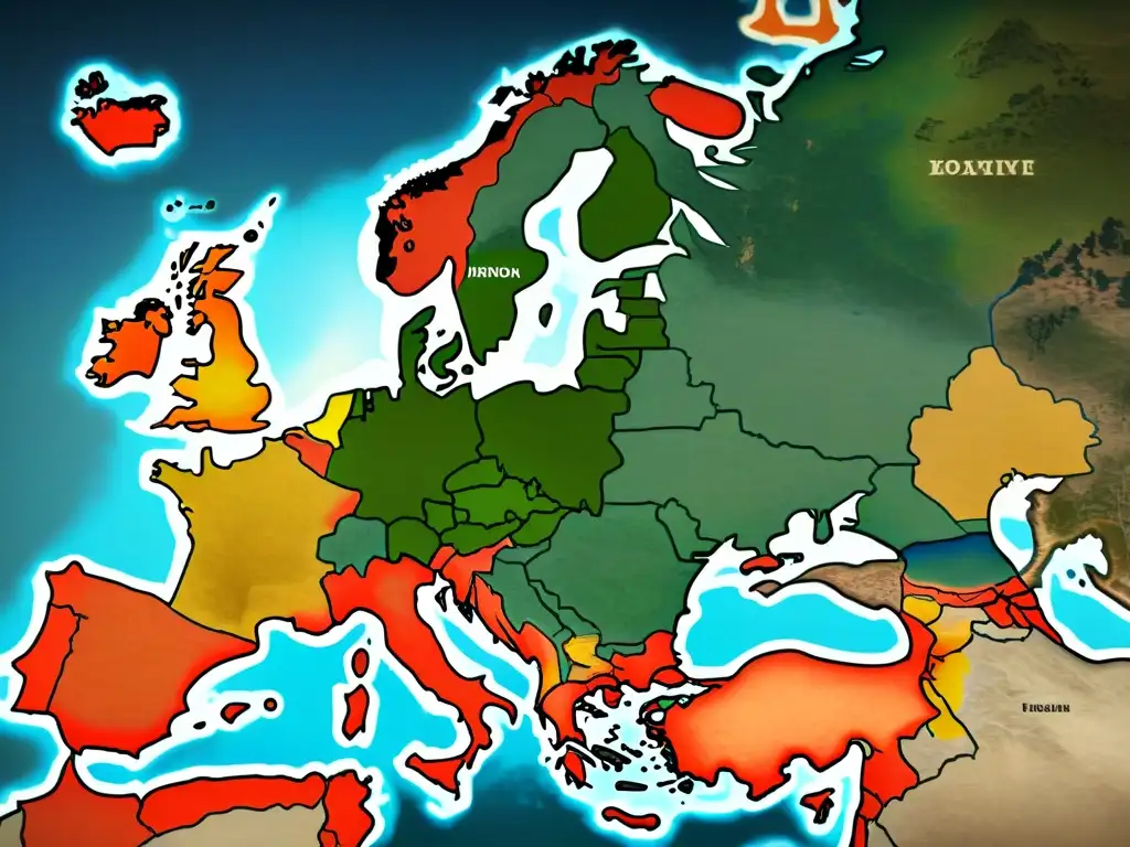 Mapa histórico detallado de Europa Central durante la época de las migraciones, resaltando las influencias germanas en eslavos occidentales