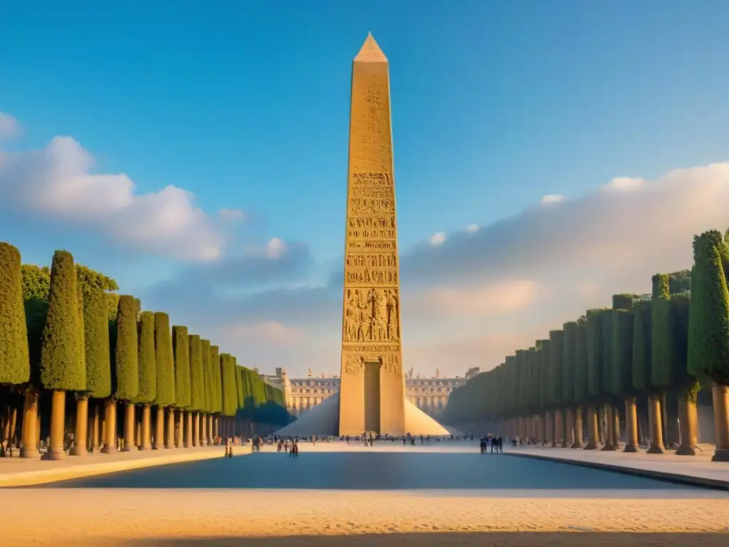 Misterio y significado de los obeliscos egipcios en la Place de la Concorde de París al atardecer