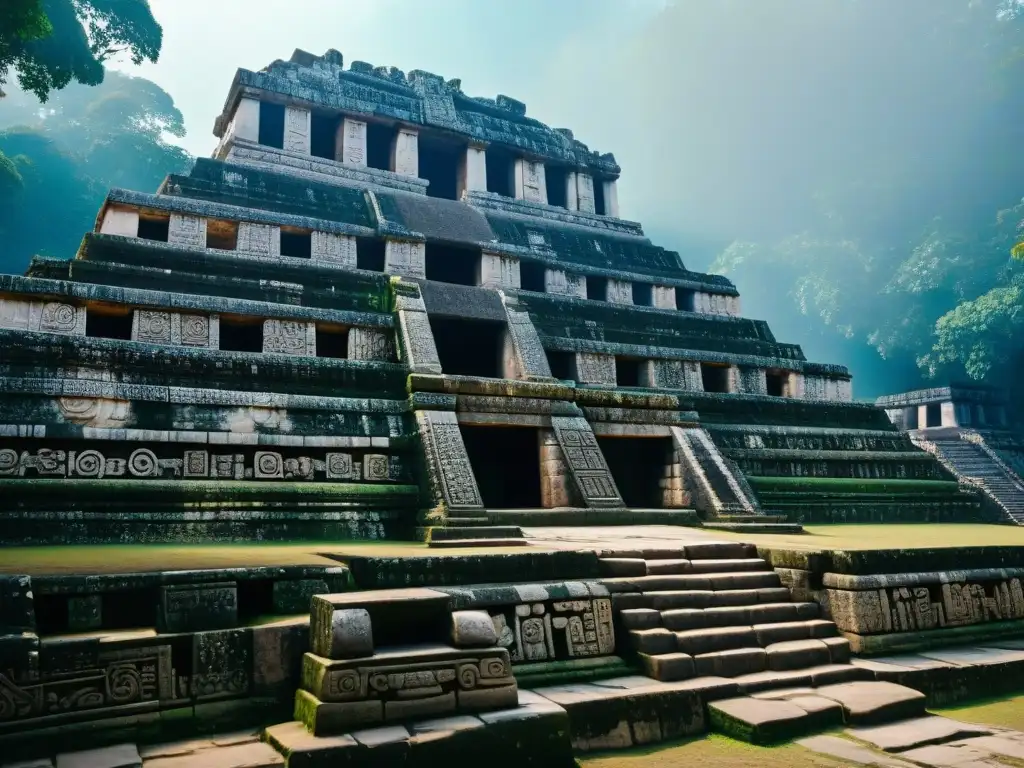 Explora los misterios cósmicos de los Templos Mayas en Palenque: inscripciones y esculturas en piedra