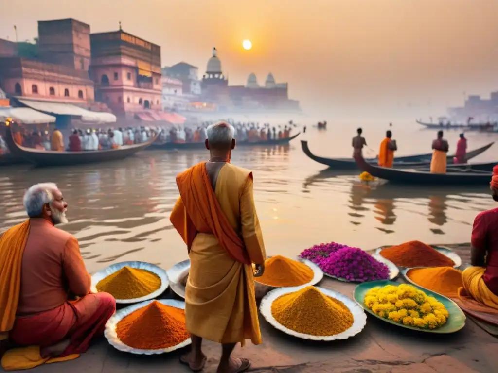 Misterios de Varanasi y rituales: Hinduistas realizan antiguas ceremonias en Varanasi al amanecer, entre colores y humo de incienso