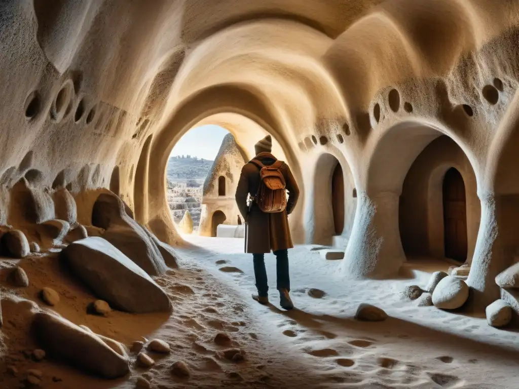 Explora los misterios túneles subterráneos de Cappadocia con su arquitectura antigua y pasadizos iluminados