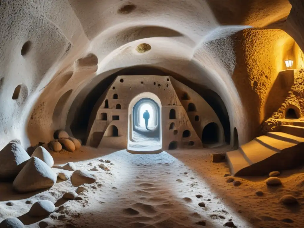 Explora los misterios túneles subterráneos de Cappadocia con sus pasadizos iluminados y cámaras ocultas