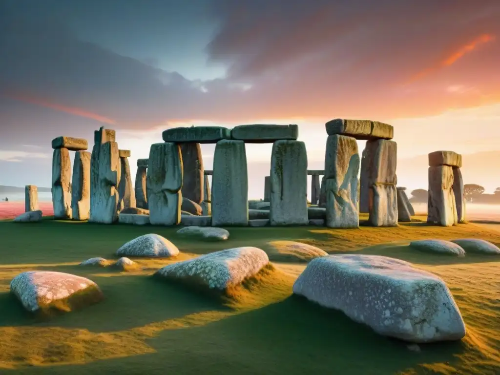 Misterios Stonehenge solsticio reconstrucción virtual: Detalles místicos al amanecer