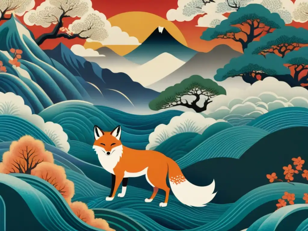 Mítica transformación: Kitsune, el zorro de las 9 colas, en arte japonés Una misteriosa transformación de Kitsune, zorro de 9 colas, en forma humana
