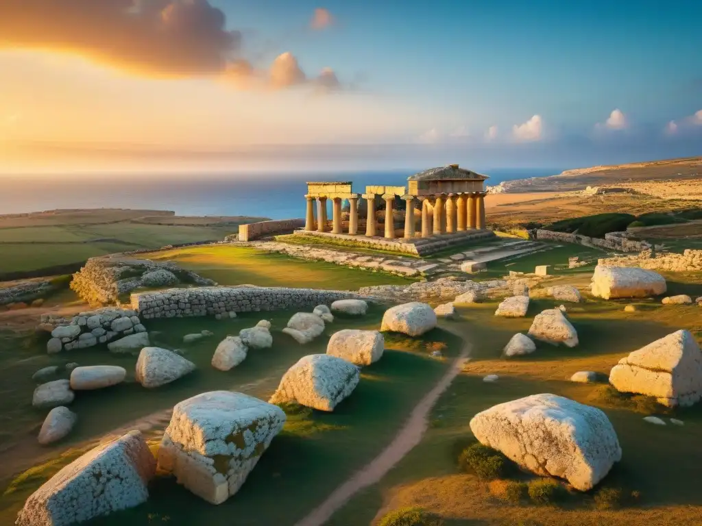 Misterioso atardecer en Ħaġar Qim, templo megalítico en Malta, donde gigantes constructores dejaron su legado en piedra