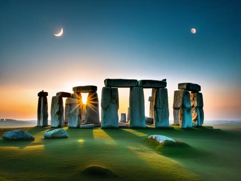 Misterioso eclipse solar sobre Stonehenge, destacando su significado celestial en la prehistoria