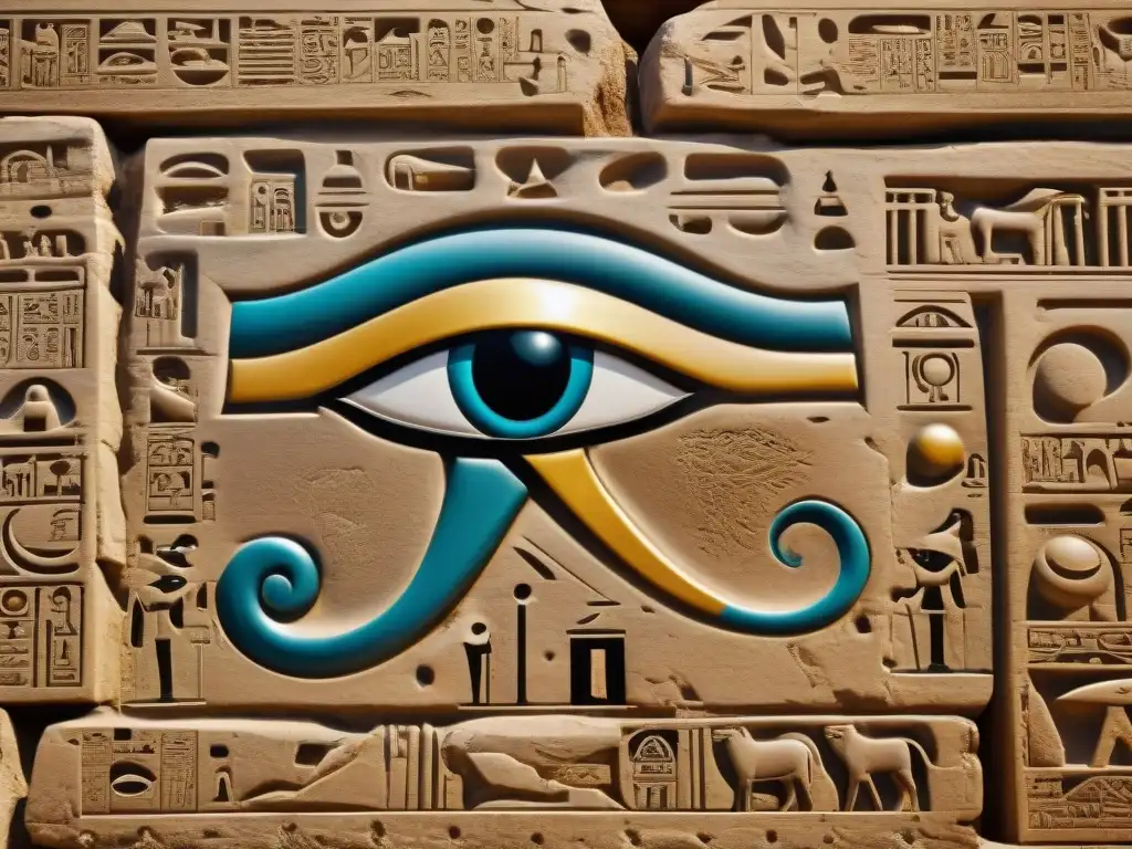 El misterioso significado del Ojo de Horus tallado en la pared de Karnak brilla bajo la luz dorada